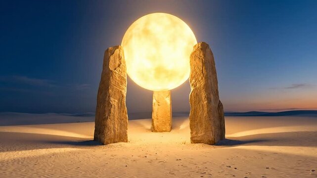 Monolithic Pillars Supporting Golden Sphere Metaphor for Leadership Stability and Foundation