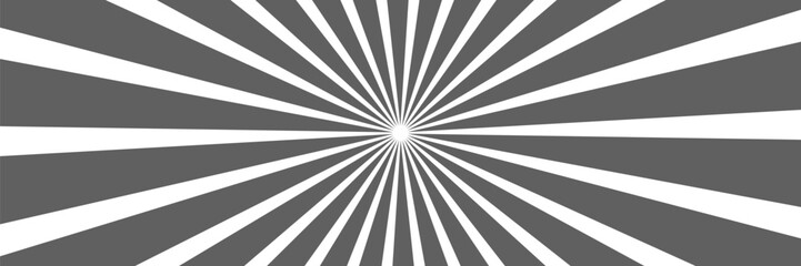 Obraz premium Gray and White Radial Sunburst Background With Converging Rays and Retro Optical Burst
