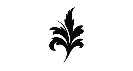 Elegant floral design a striking black shape against white silhouette © MSTSALINA