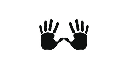 Fototapeta premium Two black handprints facing each other a striking image silhouette