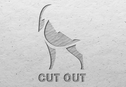 Debossed Cut Out Paper Mockup