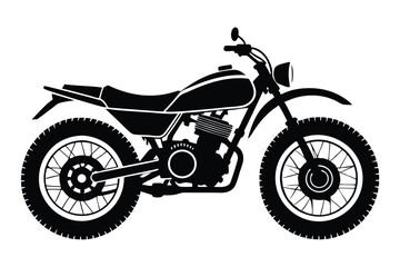 Obraz premium scrambler bike silhouette line art vector illustration with a white background