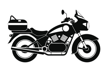 Obraz premium police motorcycle silhouette line art vector illustration with a white background