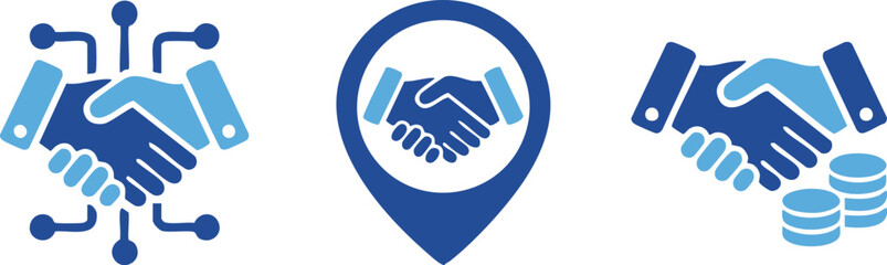 Obraz premium Set of 3 business icons vector