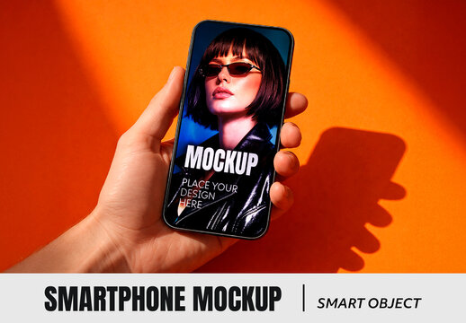 Hand Holding A Smartphone Mockup