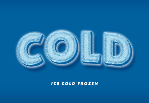 Ice Cold Solid Block Frozen Text Effect
