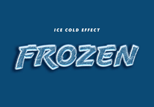 Ice Cold Rough Frozen Text Effect