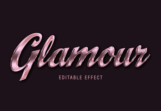 Metallic Golden Pink Text Effect