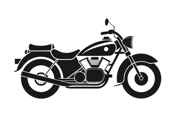 Fototapeta premium police motorcycle silhouette line art vector illustration with a white background
