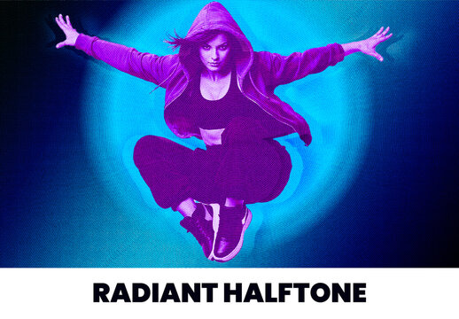 Light Radiant Halftone Photo Effect Mockup