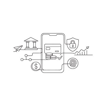 Mobile banking app with secure transactions and financial growth
