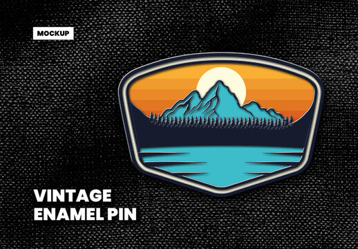Vintage Enamel Pin Mockup