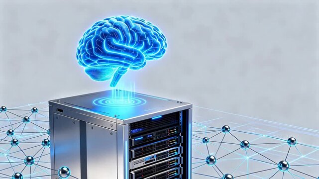 AI brain on server with network