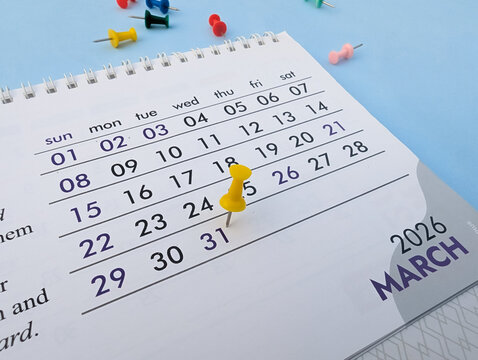 31st March 2026 on calendar