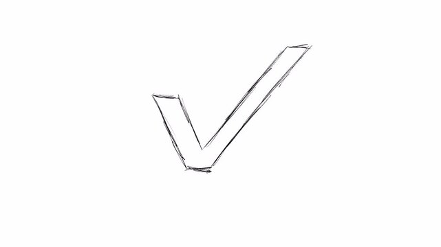 Hand drawn animated doodles visual effects: zigzag, rectangle, cross, skull, letter, heart. Video clip with alpha channel.