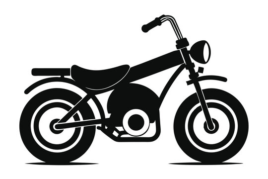mini bike silhouette line art vector illustration with a white background