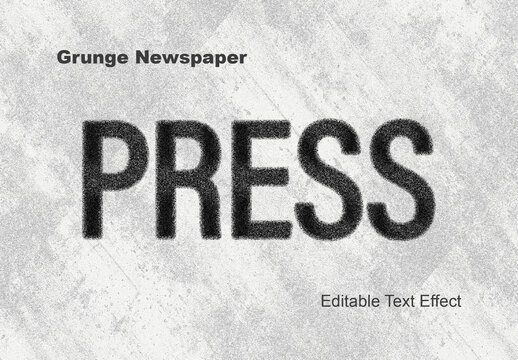 Grunge Noise Newspaper Text Effect