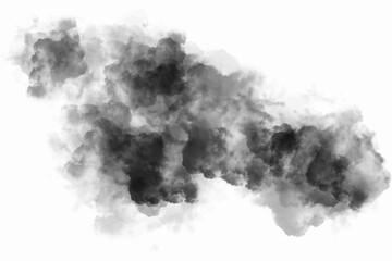 Dramatic Abstract Black Smoke Cloud Ink Explosion Texture Overlay Background
