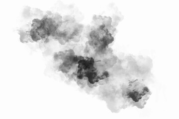 Dramatic Abstract Black Smoke Cloud Ink Explosion Texture Overlay Background