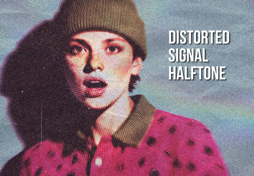 Halftone Grain Distortion Photo Effect