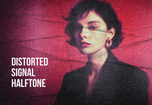 Halftone Distortion Signal Photo Effect