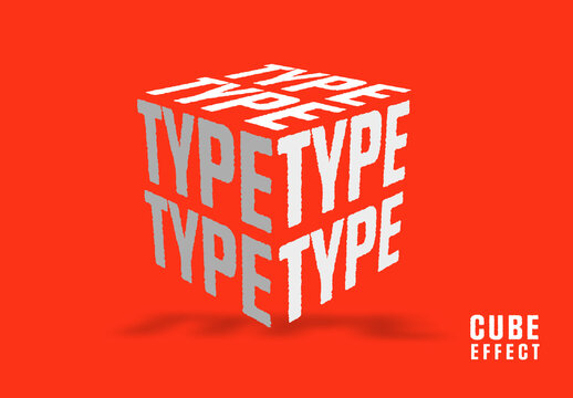 Geometric Cube Text Effect