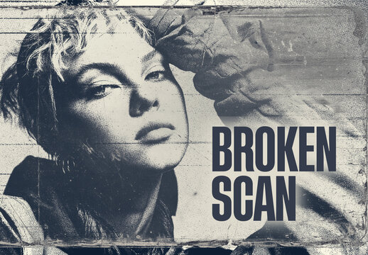 Grunge Vintage Broken Scan Photo Effect