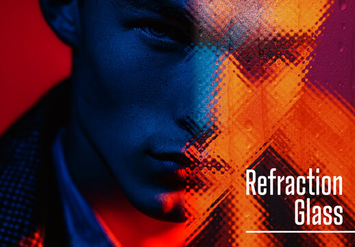 Neon Refraction Glass Photo Effect