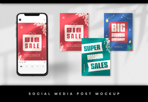 Social Media Phone Post Mockup