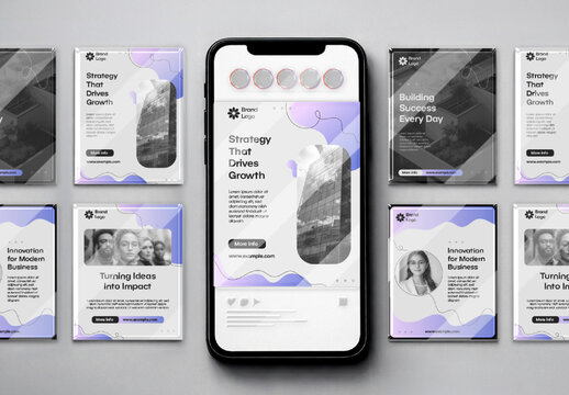 Smartphone Screen Social Media Post Mockup