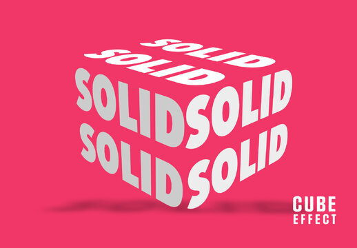 Solid Cube Structure Text Effect