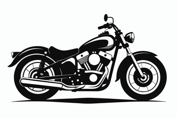 Obraz premium harley davidson bike silhouette line art vector illustration with a white background