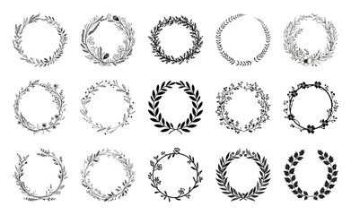 Obraz premium PNG Elegant wreaths for decorative design on transparent background