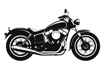 Obraz premium harley davidson bike silhouette line art vector illustration with a white background