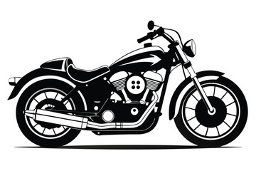Fototapeta premium harley davidson bike silhouette line art vector illustration with a white background