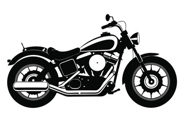 Fototapeta premium harley davidson bike silhouette line art vector illustration with a white background