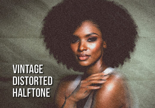 Halftone Grain Vintage Photo Effect