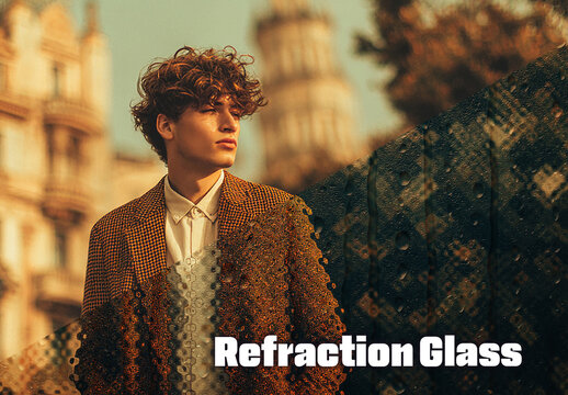 Vintage Patterned Glass Refraction Photo Effect
