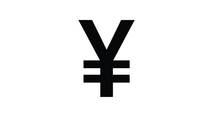 Obraz premium Black japanese yen symbol isolated on a white background
