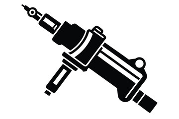 fuel injector silhouette line art vector illustration with a white background