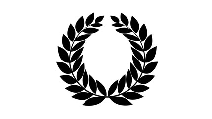 Fototapeta premium Vector Black Laurel Wreath Icon Design. Classic Symbol of Victory, Award, Honor, and Achievement on White Background