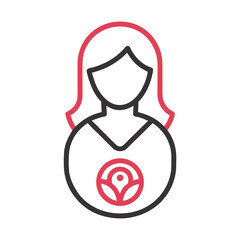 Driving School Icon Vector Illustration, Automotive Education, Female Student Learning To Drive