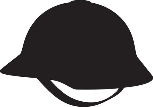 US vietnam war helmet silhouette. black vector