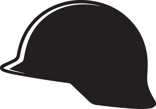 US vietnam war helmet silhouette. black vector