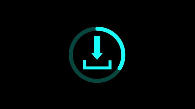 Digital downloading animation interface progress bar seamless loop futuristic motion graphics