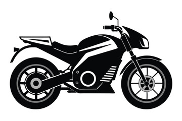 Obraz premium electric motorcycle silhouette line art vector illustration with a white background