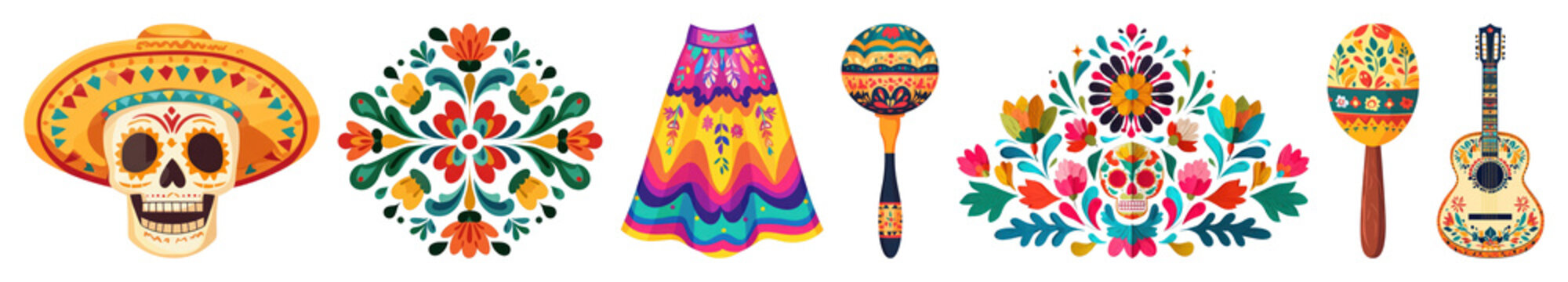 PNG Colorful Mexican folk art, transparent background
