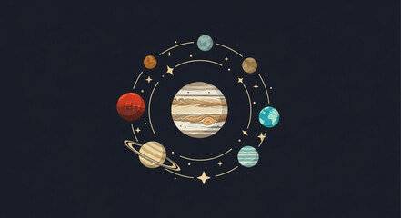 Solar System Planets Orbiting Sun Illustration. © Kenet