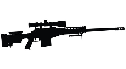 Black rifle with scope a striking weapon silhouette © HN2.00