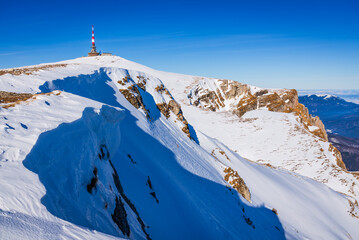 Bucegi, Romania. Winter landscape in Carpathian Mountains